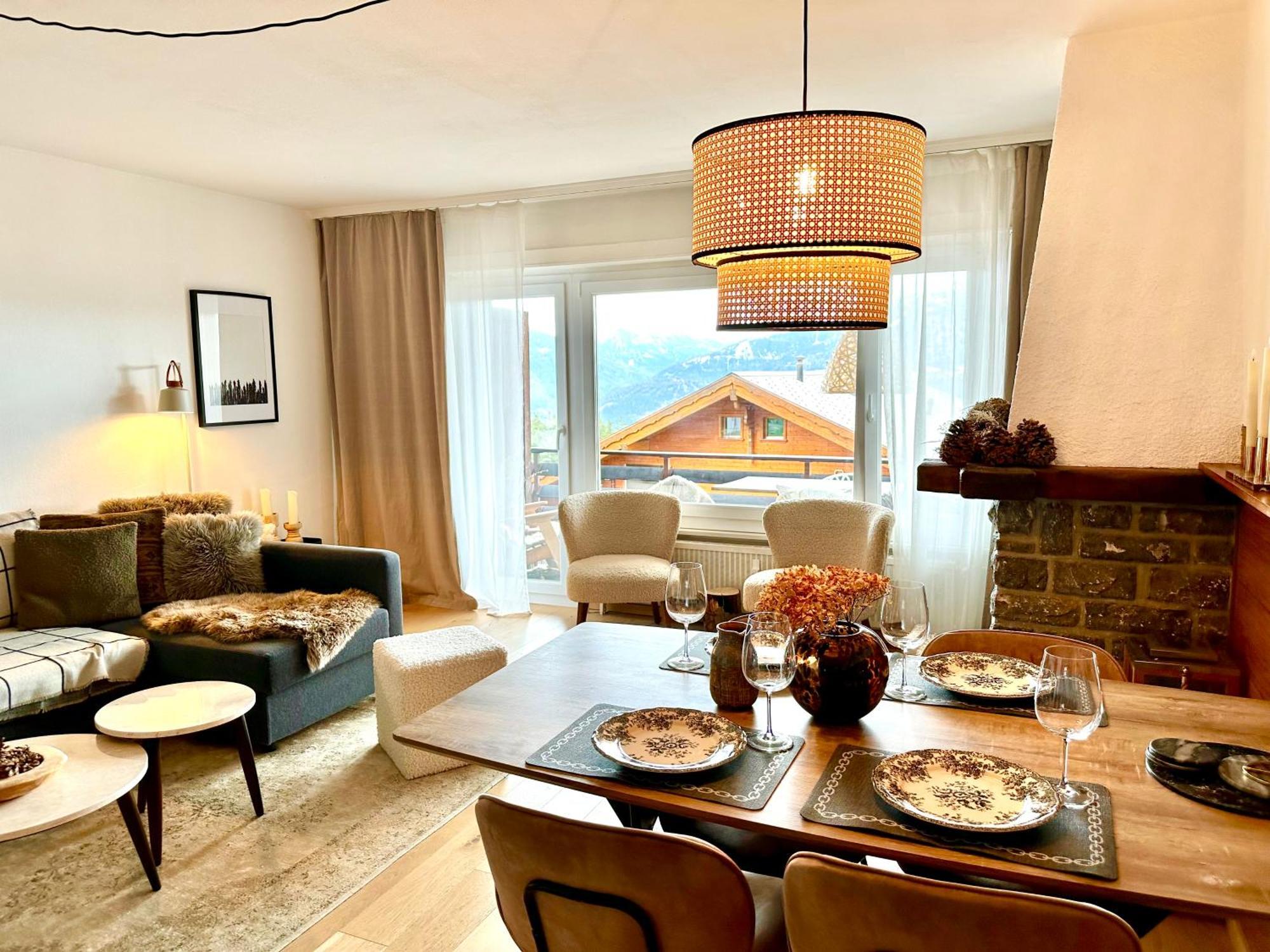 Window On Crans Montana, Appartement Avec Vue Sur Les Alpes Eksteriør billede